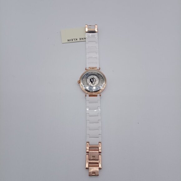 Anne Klein Women\'s Genuine Diamond Dial White Ceramic Band Watch AK/1018RDWT NWT main image 4